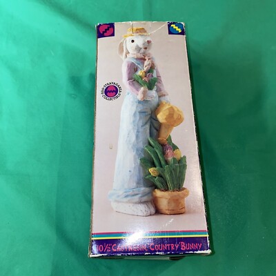 Easter  Bunny figures 10 1/2 '' Holiday Workshop 1995 EUC Vintage Cast Resin