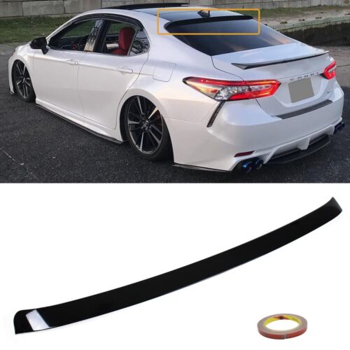 FOR 2018-2023 TOYOTA CAMRY LE SE XSE XLE GLOSSY BLACK REAR WINDOW ROOF SPOILER - Photo 1 sur 5