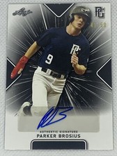 2021 LEAF PERFECT GAME AUTO PARKER BROSIUS BLACK PAPER  41/50