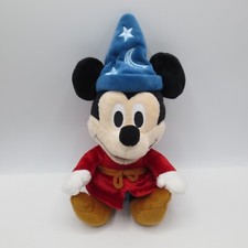Disney World Sorcerer Mickey Mouse Plush Soft Toy Beanie Fantasia Wizard 10"