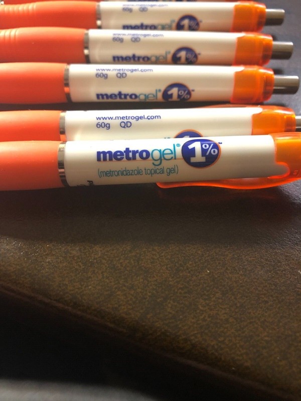 Rare 7 Pharmaceutical Gel Pens Metrogel Galderma Collectable never used 