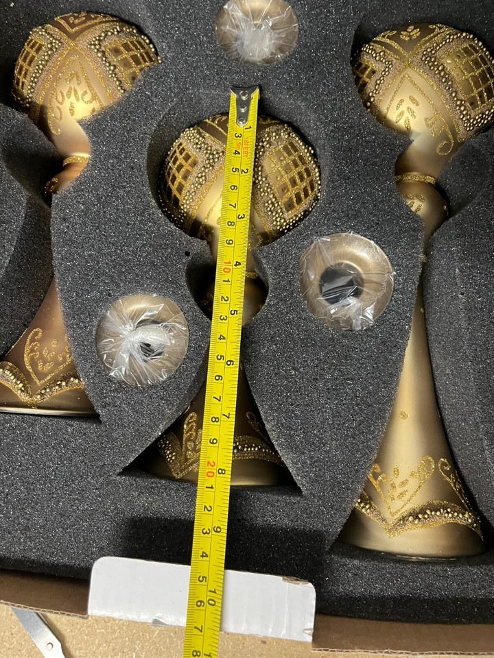 Frontgate Holiday Collection Christmas Candlestick Candle Holders Gold