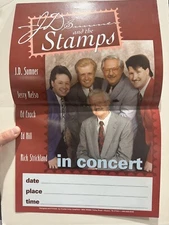 Rare JD Sumner & Stamps Quartet Concert Poster Unused 17x11 Blackwood Brothers