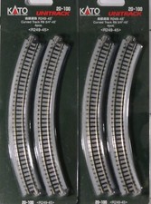 Kato N Scale 20-100 R249-45 Curved Track R9 3/4'' 4 Pieces Per Pack Lot of 2