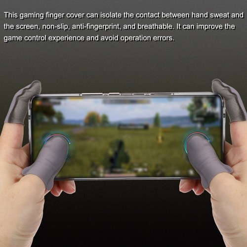Mobile Doigt Manche Doigt Pouce Tissu Jeu Doigt Gris, pour Mobile 2 Ensemble - Photo 6 sur 6
