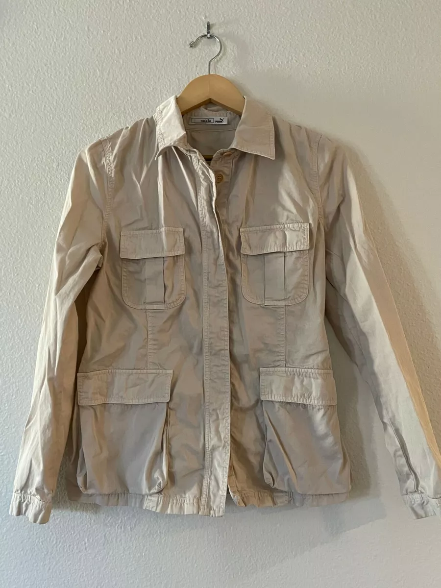 Puma Nuala Womens Beige Jacket Long Sleeve Button Up With Pockets Sz S/M |  eBay