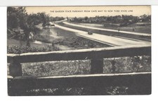 NJ Postcard Garden State Parkway - Cape May To New York c1940s vintage linen A9