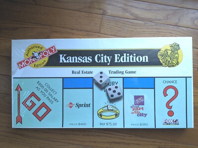 KANSAS CITY MONOPOLY BOARD GAME HASBRO USAOPOLY 1997 AUTHORIZED EDITION UNOPENED