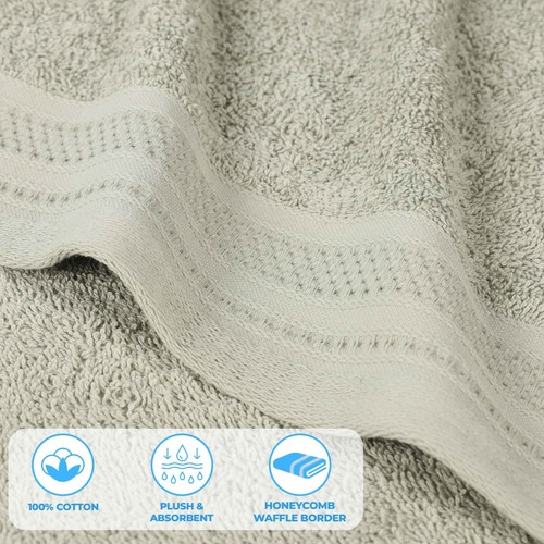 Honeycomb Textured Waffle Border Cotton Medium Weight Hand Towels, Set of 6 - 第 79/94 張圖片