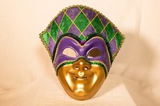 Vintage Purple, Gold, and Green Mardi Gras Mask