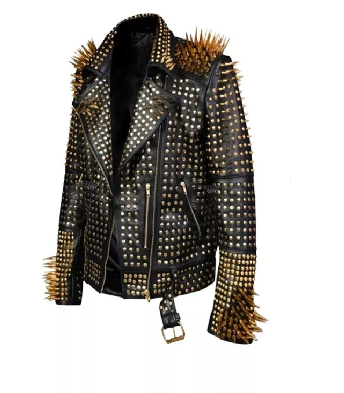 Studded biker cheap jacket