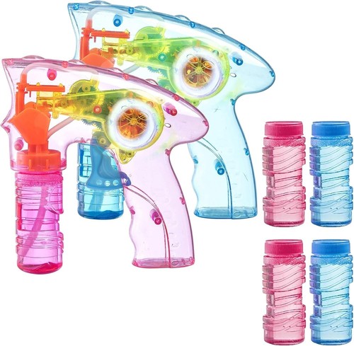 Light Up Auto Bubble Gun Maker 2 Solution Bottle Kids Indoor Outdoor Toy, Safe! - Picture 3 of 12