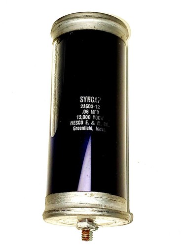 Wesco Syncap 2A603-12 0.06 MFD 12000 VDC High Voltage Glass Capacitor - Picture 2 of 4