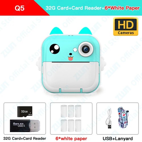 Cámara de impresión instantánea HD 1080P para niños, impresión térmica, foto/vídeo, memoria de 32 GB - Imagen 8 de 15