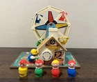 Vintage 1966 Fisher Price Music Box Ferris Wheel 969 Complete w/ Figures Works
