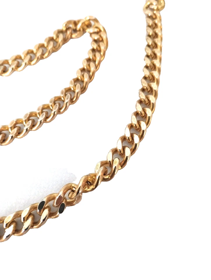 Cadena de eslabones cubanos vintage Perry Ellis tono dorado pesado para hombre 32 pulgadas Foto 3 de 4