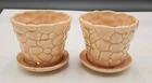 MCCOY Pottery 4" Peach Pebble Bubble Planters w/ Attached Saucer #303