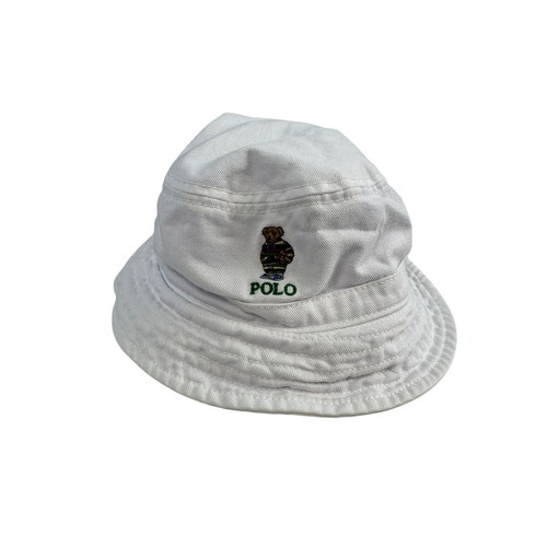 Ralph Lauren Bucket Hat Basketball Bear Embroidered 12-24 Months Toddler Preppy - Picture 9 of 11