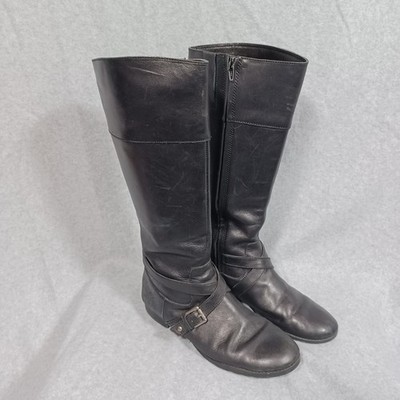 Ralph Lauren Sahara Black Leather Riding Boots Women s 8B