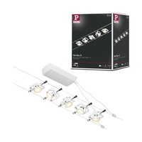 Corduo Seilsystem Mac II Basisset GU5,3 Max. 5X10W 230/12V Weiß Matt, Chrom
