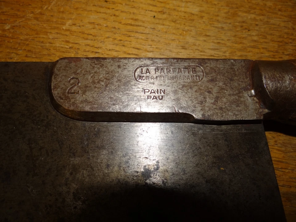 Belle Ancienne Feuille Couperet Hachoir de Boucher en Acier La Parfaite N°2 - Photo 2/4