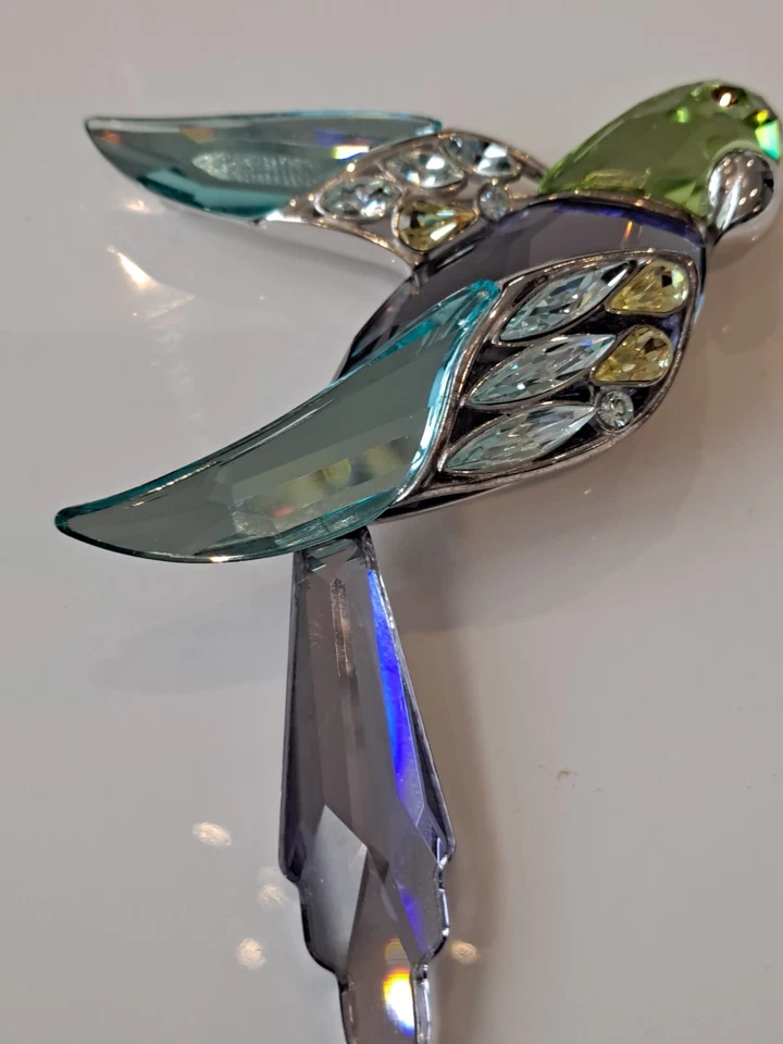 Broche Swarovski Plata 925 Pájaro del Paraíso con Caja Original.Firmado Marca de Cisne Foto 2 de 4