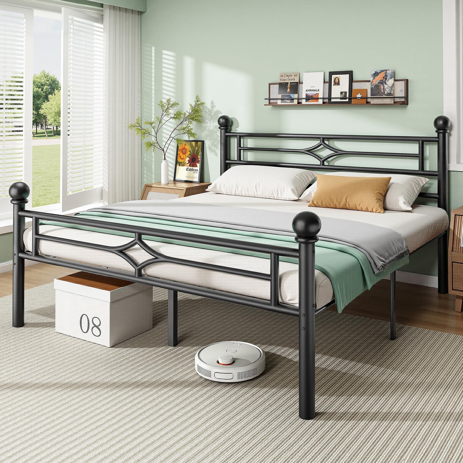 With Headboard And Footboard, Metal Platform Bed Frame With 
