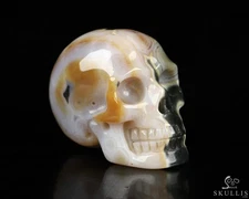 1.1" Ocean Jasper Hand Carved Crystal Skull, Realistic, Crystal Healing
