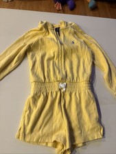 Polo Ralph Lauren Hooded Romper Girls Size 7 Yellow