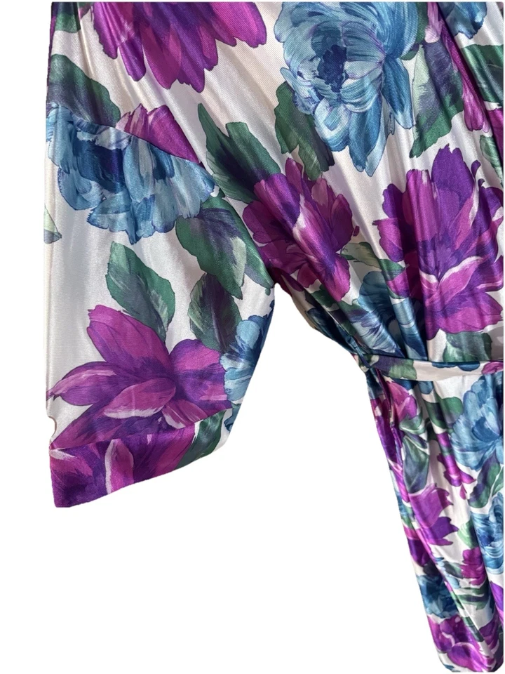 Abrigo de Colección Fifth Avenue Bata Casa Dorado Niñas GrannyCore 80 90s Floral Talla L-XL Foto 3 de 4