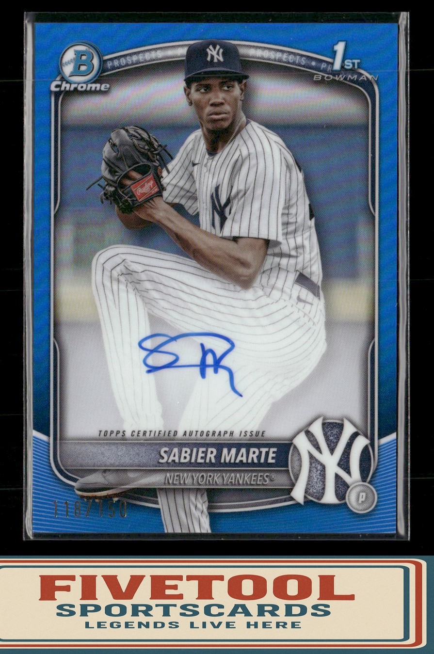 2025 Bowman Chrome Sabier Marte #CPA-SM Prospect Autographs Blue /150