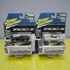 Johnny WHITE LIGHTNING 1989 Chevy Camaro Z28 IROC-Z  Storage Tin & Black Version