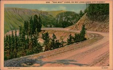 Vintage Mae West Curve Red Lodge Cooke City Highway Postcard Unposted 8100