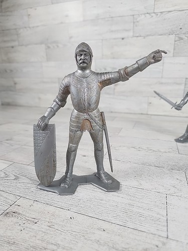 Vintage 1964 Louis Marx Midevil Knight Figures 3 Toy Lot 6" - Picture 5 of 12