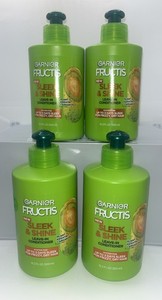 GARNIER (Lot of 4) Fructis Sleek & Shine Leave-In Conditioner FREE SHIPPING!