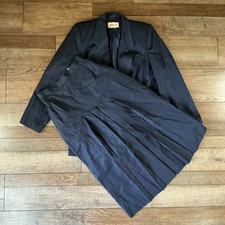 90 VTG Worthington Blue 2Pc Suit Set Blazer Pleated Skirt Size 6 USA Made 34E5