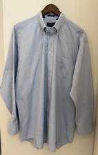 Chaps Ralph Lauren Men  s Long Sleeve Blue Button Down Shirt Sz: 17 1/2 34-35