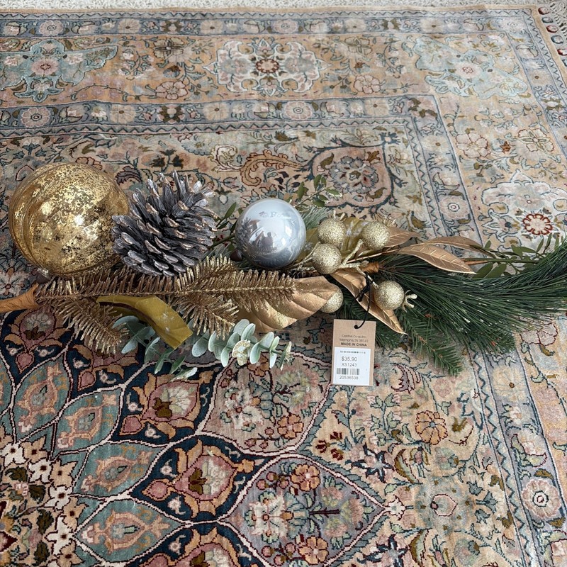 Creative Co-Op Christmas Gold Silver Greenery Swag