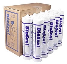 BioSeal Clear Silicone Caulk Sealant No Odor, Mildew Resistant and 10