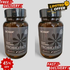 Bioma Probiotics for Digestive Health 3-in-1 Gut Health Formula 60 ct pack of 2