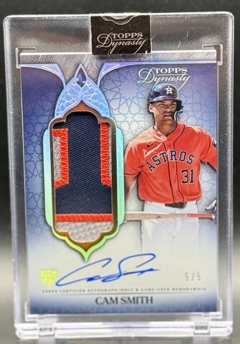 2025 Topps Dynasty Cam Smith Dynastic Decoration Rookie Patch auto /5 Astros