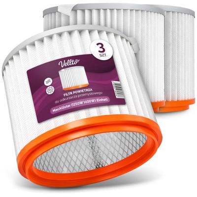 3x Filter für Staubsauger MacAllister 1250W 1400W Einhell Sparky Graphite Budget