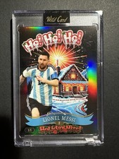 Lionel Messi 1/1 Ho! Ho! Ho! Holiday Hits Wild Card olografico 