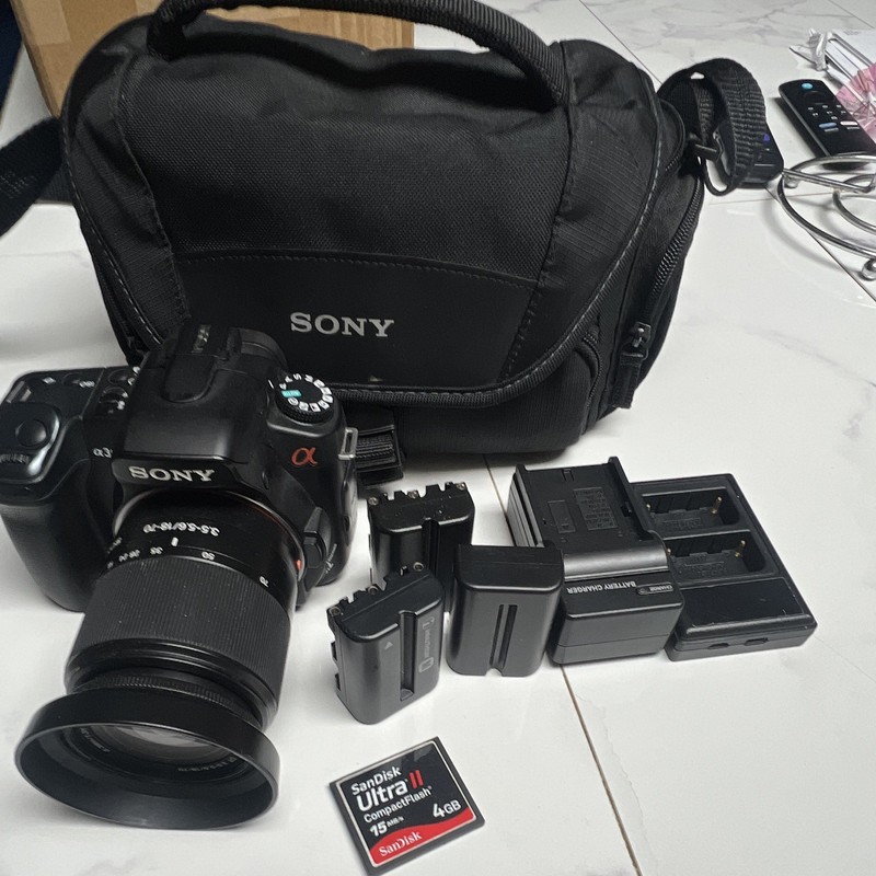 Sony Alpha a300 DSLR Bundle w/ 35-80mm Lens, Bag, Charger, Batteries, 4GB CF