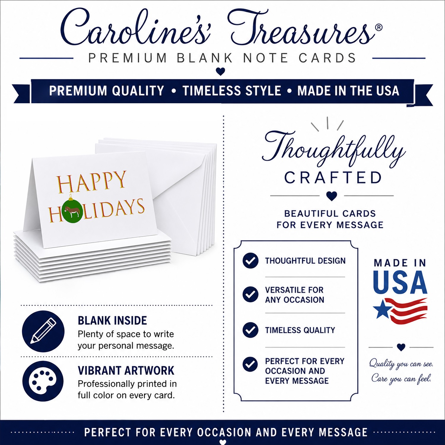 Caroline's Treasures Miniature Mediterranian Donkey Holidays Greeting ...