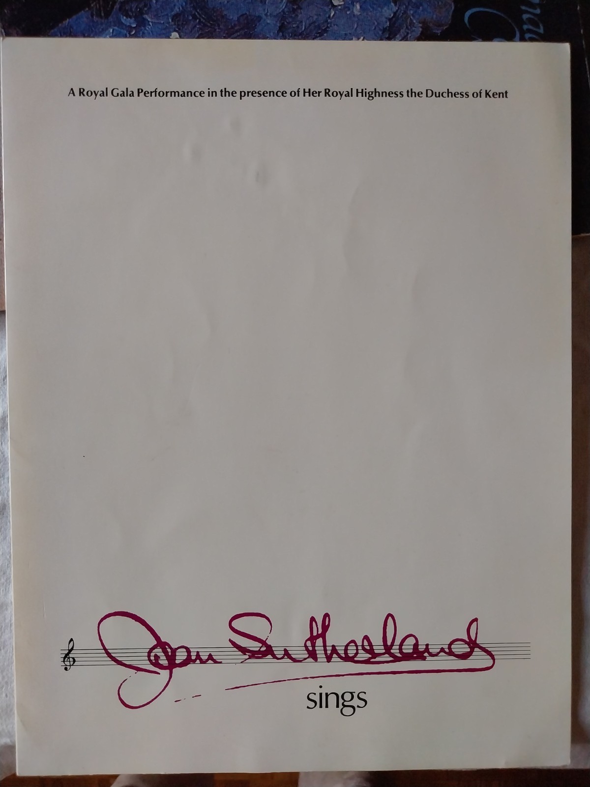 Joan SUTHERLAND, Royal Gala Performance in presenza della Duchessa di Kent