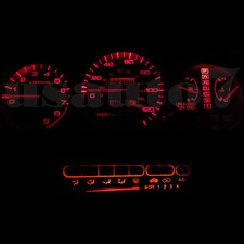 Cluster Gauge Ac Heater Climate Control Red Led Lights Fits 92-95 Honda Civic Eg