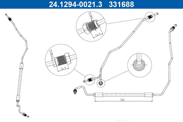 Ate Bremsschlauch Bremsleitung Passend FüR Renault ScéNic Iii JZ0/1_ Grand KZ0/1-image