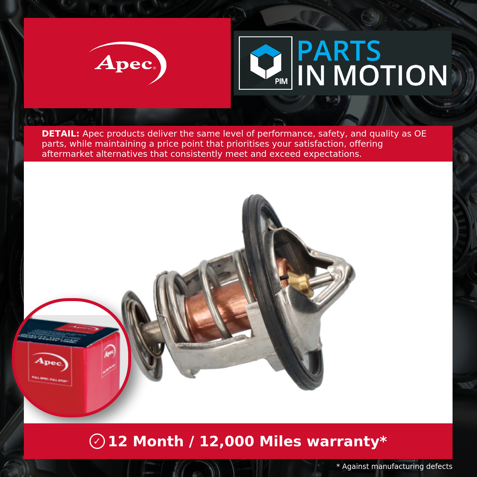 Coolant Thermostat fits DAIHATSU CUORE Mk4 8 96 to 98 ED20 Apec Quality New - Image 11