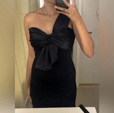 Sz 8 Mac Duggal One Shoulder Draped Trumpet Gown